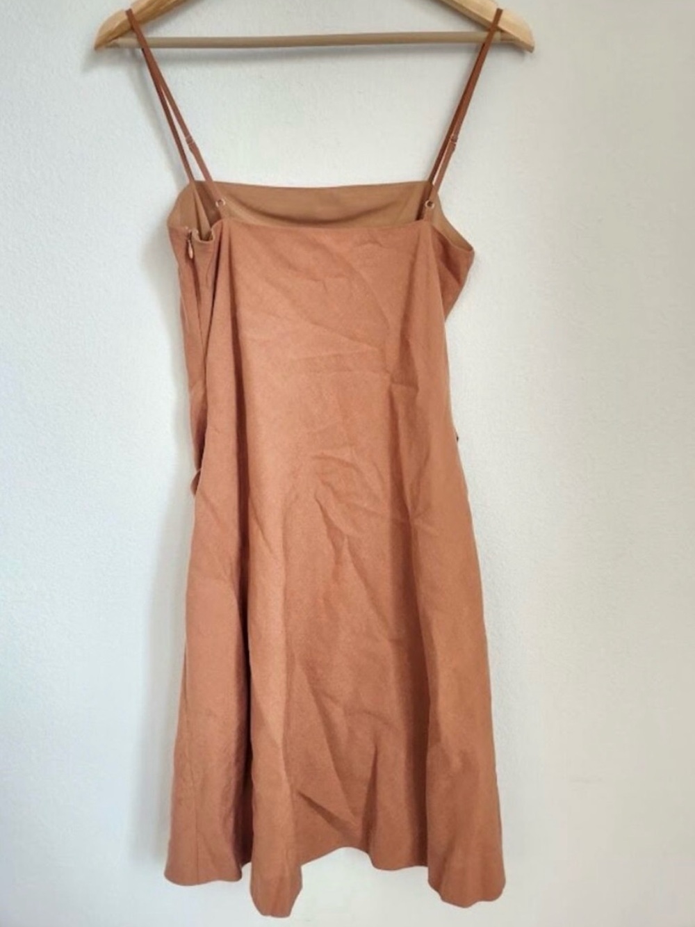 ASTR Isadora Pleated Rust-Brown Spaghetti Strap Mini Dress - Picture 5 of 6